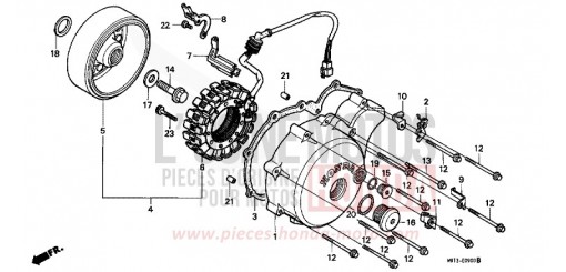 PANNEAU CARTER-MOTEUR G./ GENERATRICE VT600CJ de 1988
